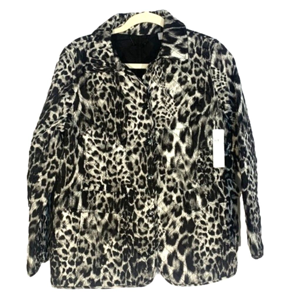 Chico’s Snow Leopard Print Jacket NWT Size 1P or US 8